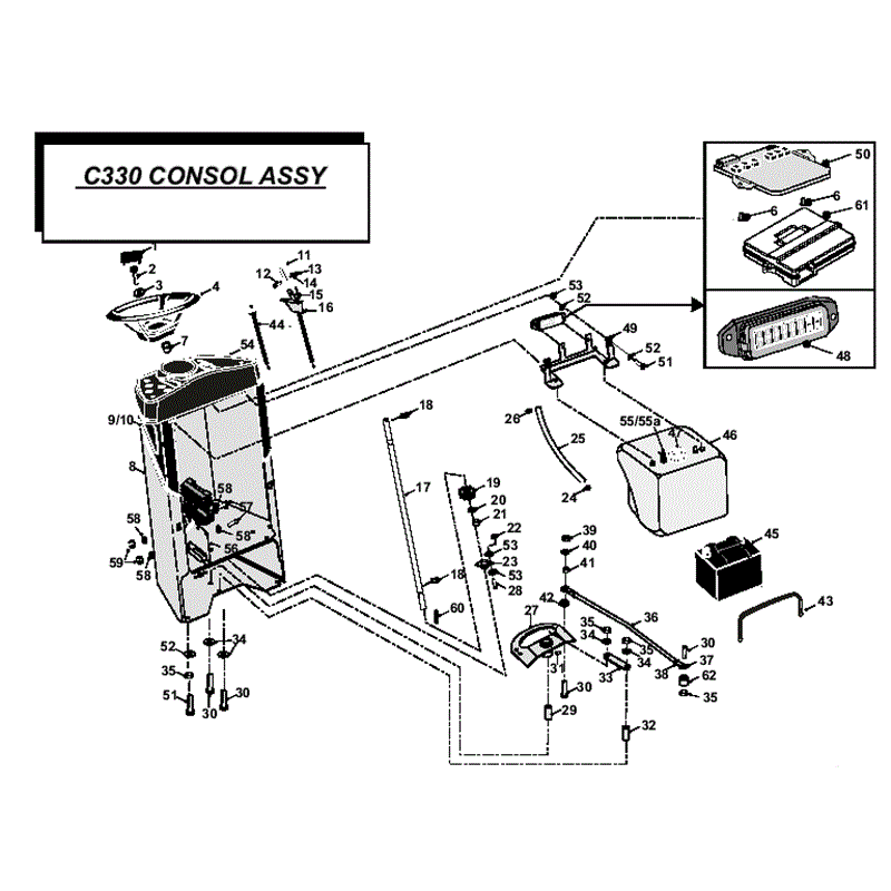 Countax C330 Lawn Tractor 2009 (2009) Parts Diagram, Consol Assembly