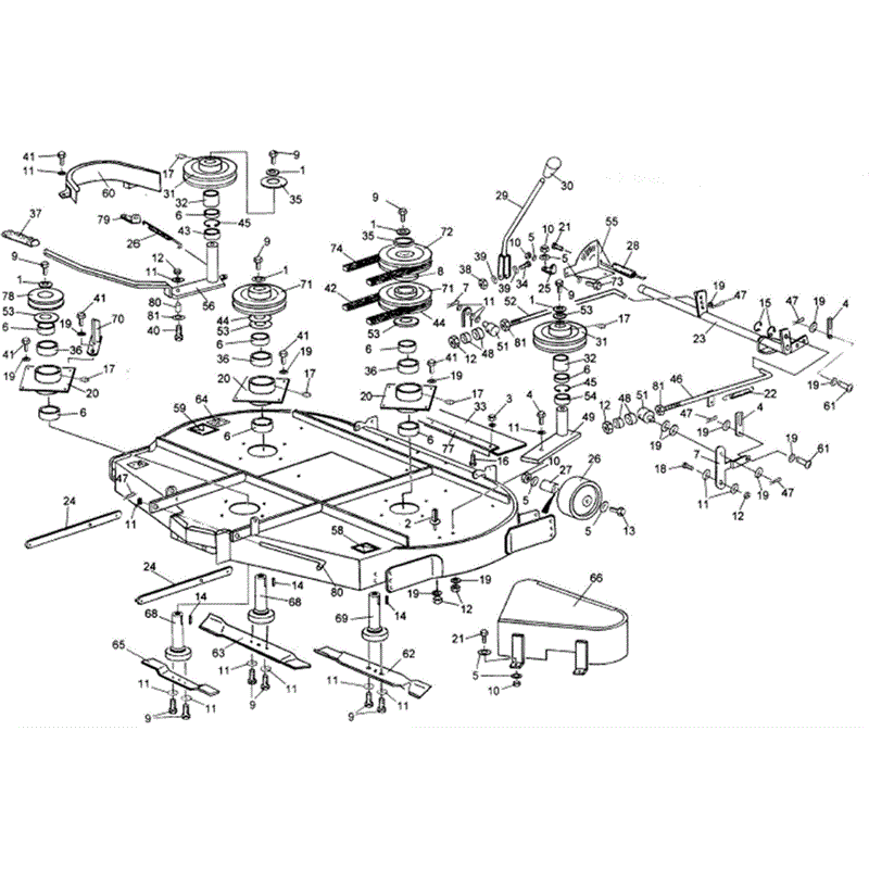 1995 T & 1000 SERIES WESTWOOD TRACTORS (1995) Parts Diagram, 42" Contra-Rotating Cutter Deck Part No. 9046