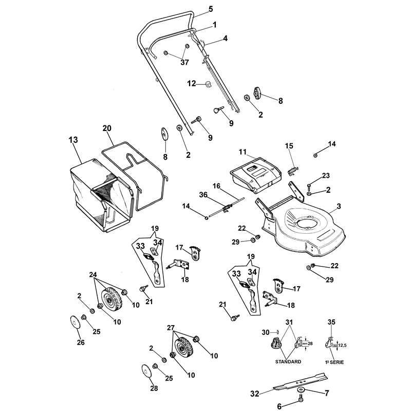 Oleo-Mac G 43 A (G 43 A) Parts Diagram, Complete illustrated parts list
