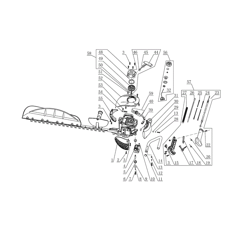 Mitox 7000HTSX (7000HTSX) Parts Diagram, Handle/Tank/Recoil