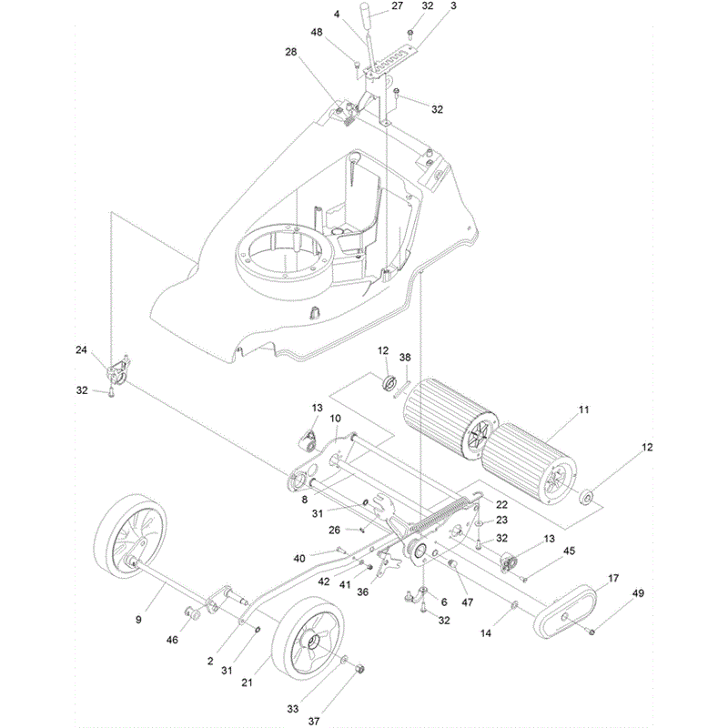 Hayter Harrier 41 (374) Push B&S Lawnmower (374A 402000000 and Up) Parts Diagram, GEARBOX