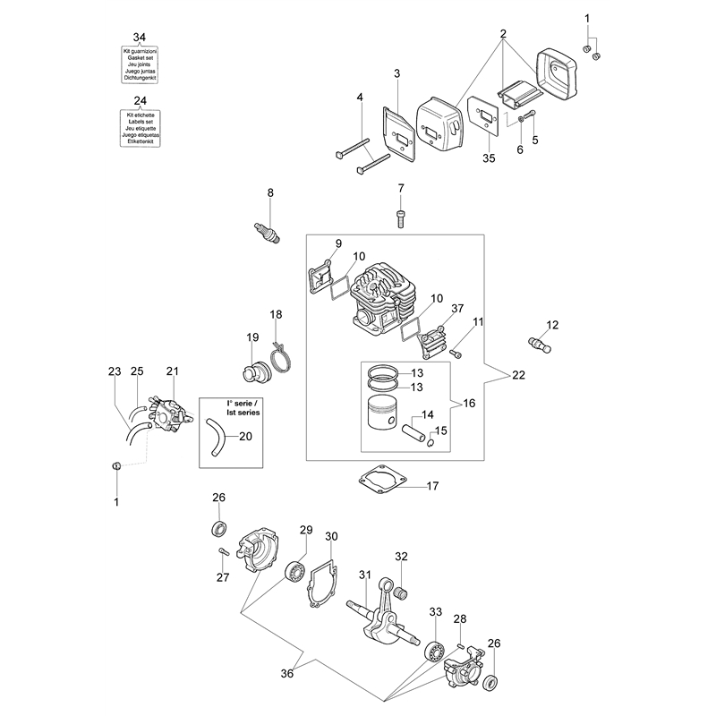 Oleo-Mac 947 (947) Parts Diagram, Engine