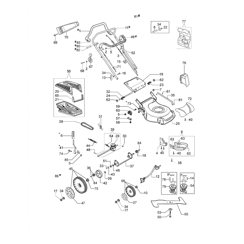 Efco LR 53 THX Allroad Honda Engine Lawnmower (LR 53 THX Allroad) Parts Diagram, LR 53 THX Allroad