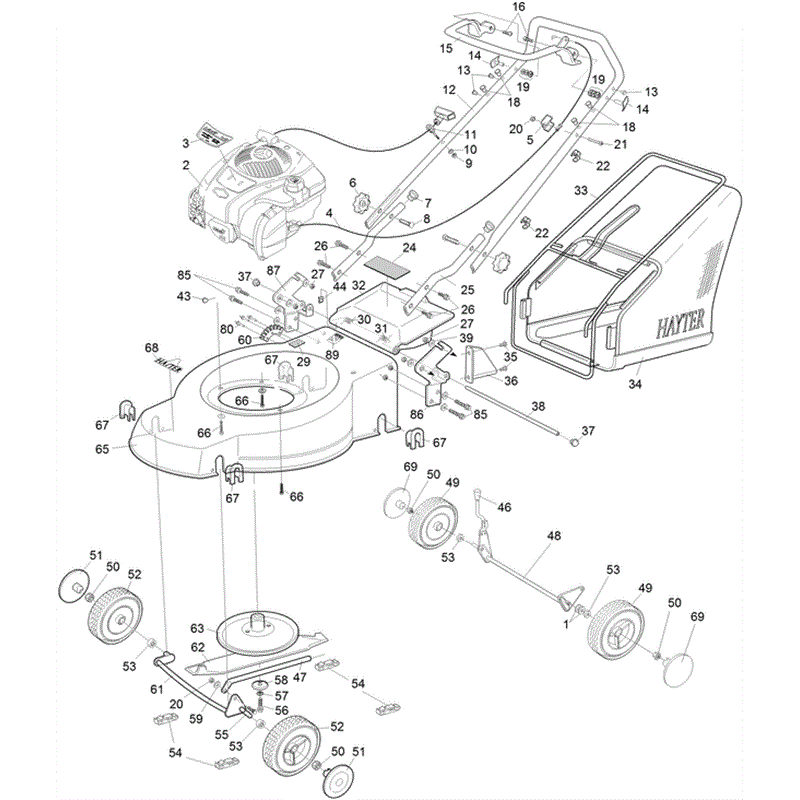 Hayter Motif 48 (438H314000001 - 438H314999999) Parts Diagram, Page 1