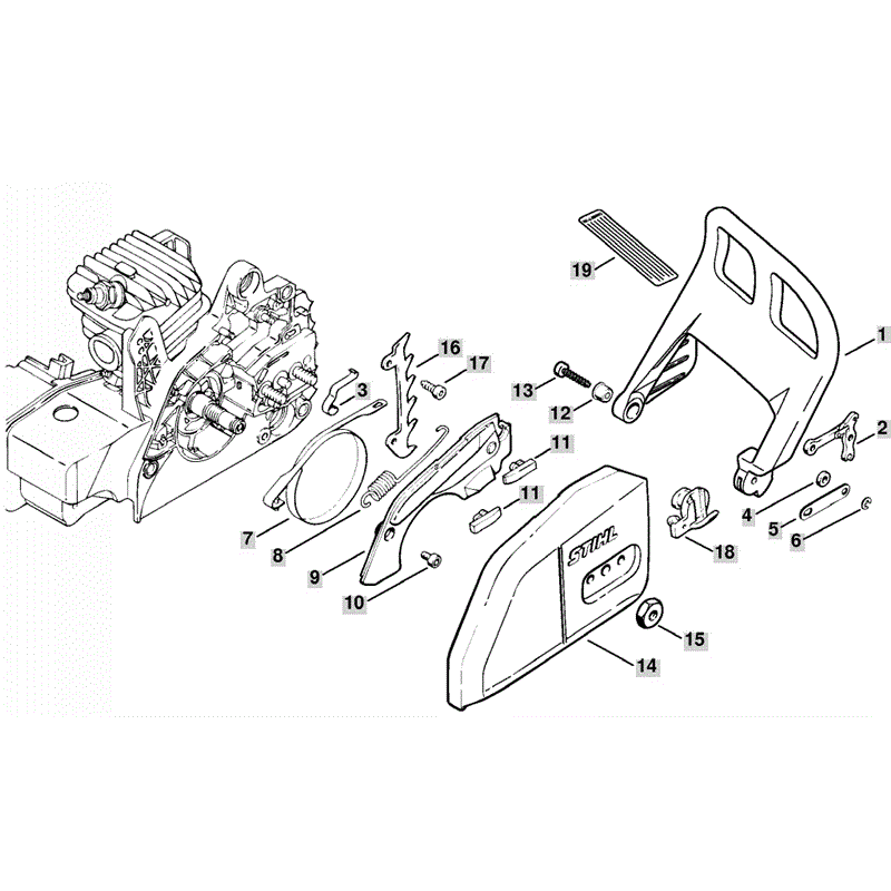 Stihl MS 210 Chainbsaw (MS210C) Parts Diagram, Chain Brake