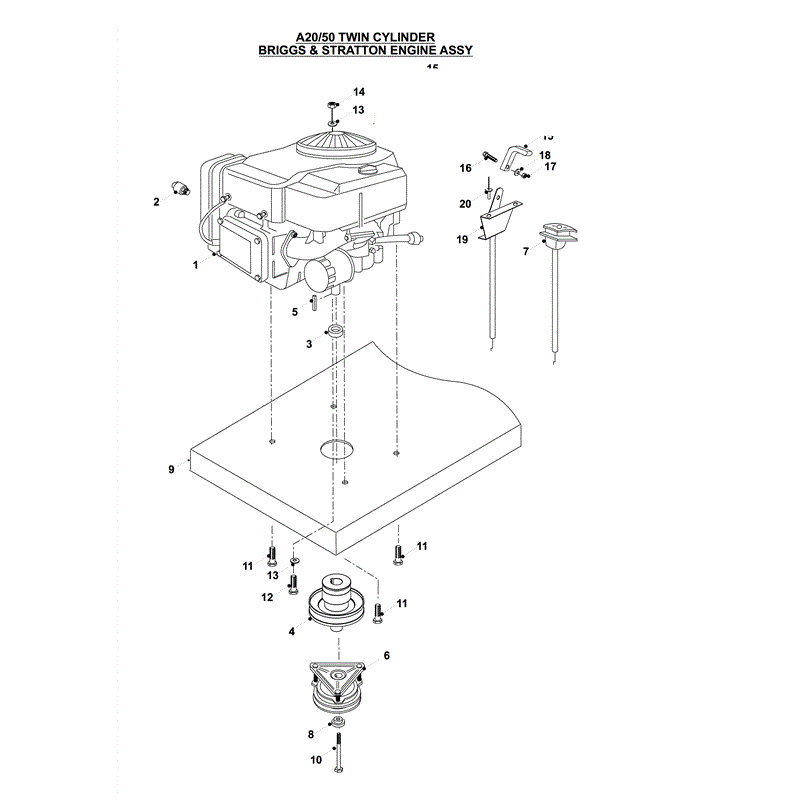 Countax A2050 - 2550 Lawn Tractor 2010 (2010) Parts Diagram, BRIGGS ENGINE ASSY