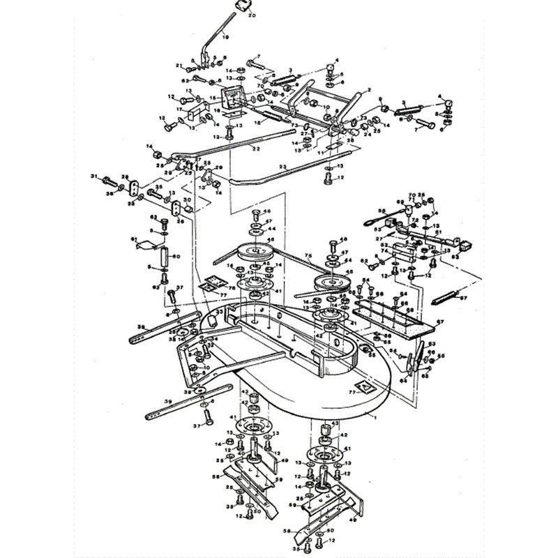 1988 S-T & D SERIES WESTWOOD TRACTORS (1998) Parts Diagram, 36" standard cutter deck