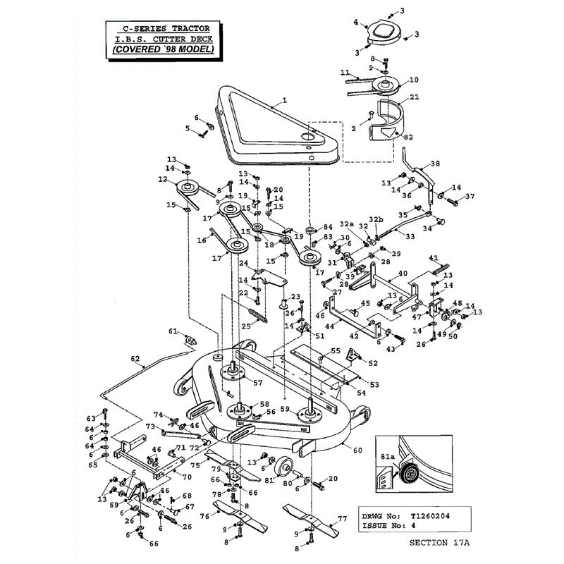 Countax C Series MK 1-2 Before 2000 Lawn Tractor  (Before 2000) Parts Diagram, IBS Cuter Deck-Covered 98 Model