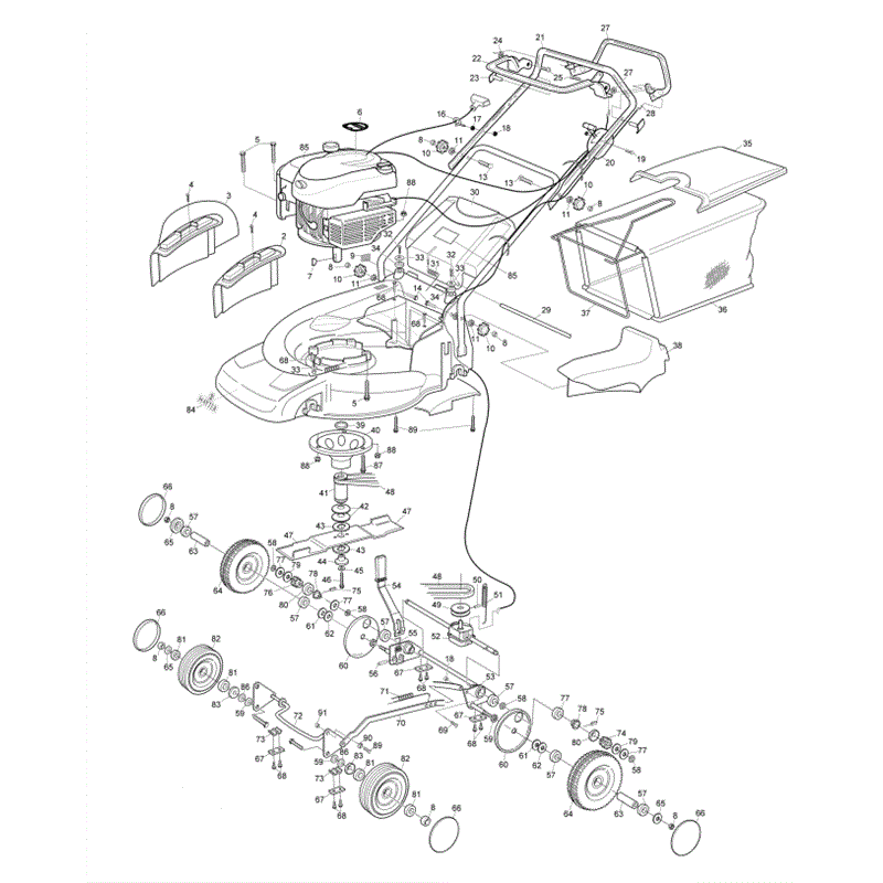 Hayter Ranger 436 (436C001001-436C099999) Parts Diagram, Page 1