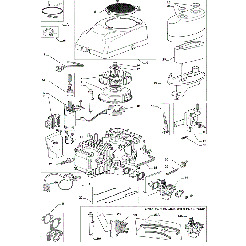 Castel / Twincut / Lawnking TRE0701 (2009) Parts Diagram, Page 1