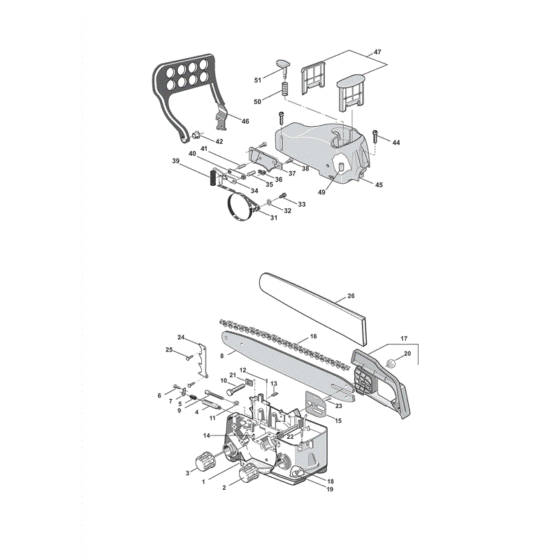 Stiga SP370 (2008) Parts Diagram, Crankcase & Chain Brake