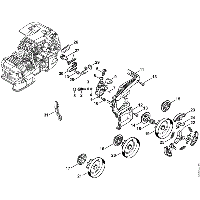 Stihl MS 201 Chainsaw (MS201 CM 2-Mix) Parts Diagram, Oil pump