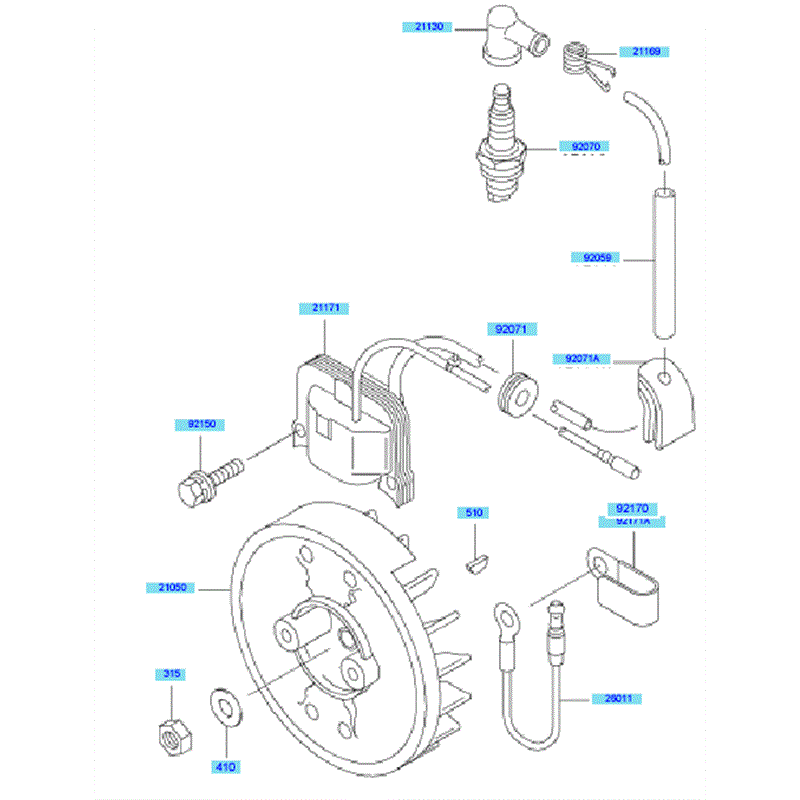 Kawasaki KBL43A (HA043F-AS51) Parts Diagram, Electric Equipment