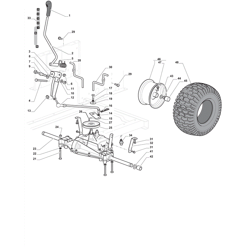 Castel / Twincut / Lawnking XDC140 (2012) Parts Diagram, Transmission