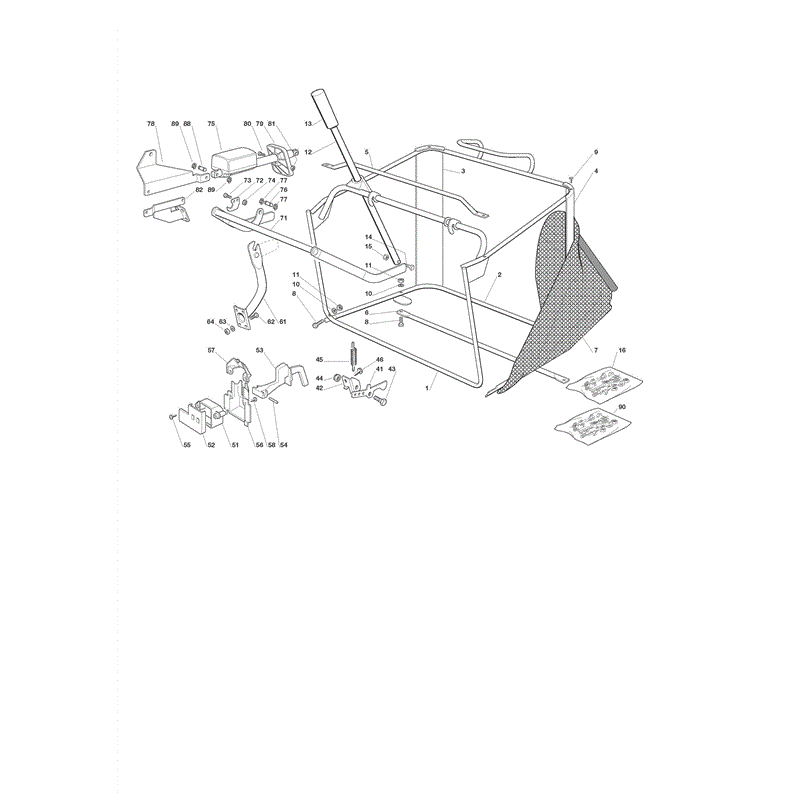 Castel / Twincut / Lawnking TCS17.5-102H (2008) Parts Diagram, Grass Catcher