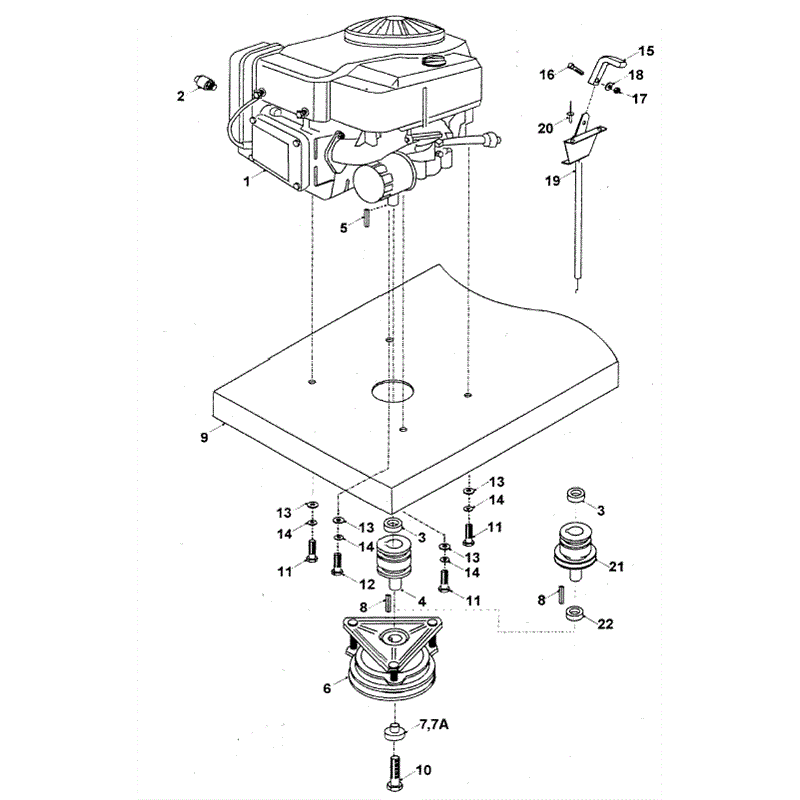 Hayter 15/38 (155N) Parts Diagram, Kohler Engine Assembly