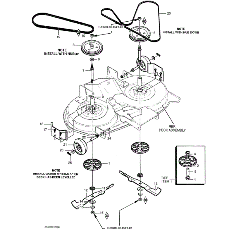 Hayter 12/40 (DC1240) Parts Diagram, Deck Assy2