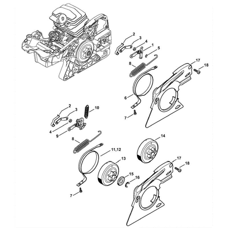 Stihl MS 251 Chainsaw (MS251 C) Parts Diagram, Chain Brake