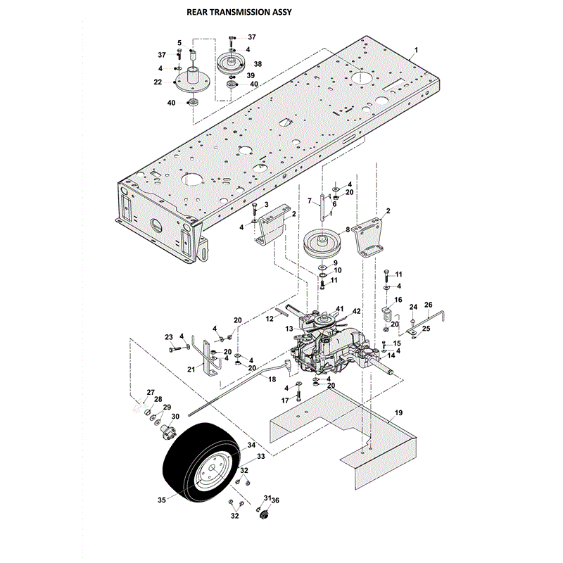 Countax C Series Honda Lawn Tractor 4WD 2006-2008 (2006 - 2008) Parts Diagram, REAR TRANSMISSION ASSY