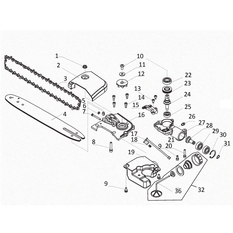 Mitox 27-MT (27-MT) Parts Diagram, CHAINSAW ASSEMBLY