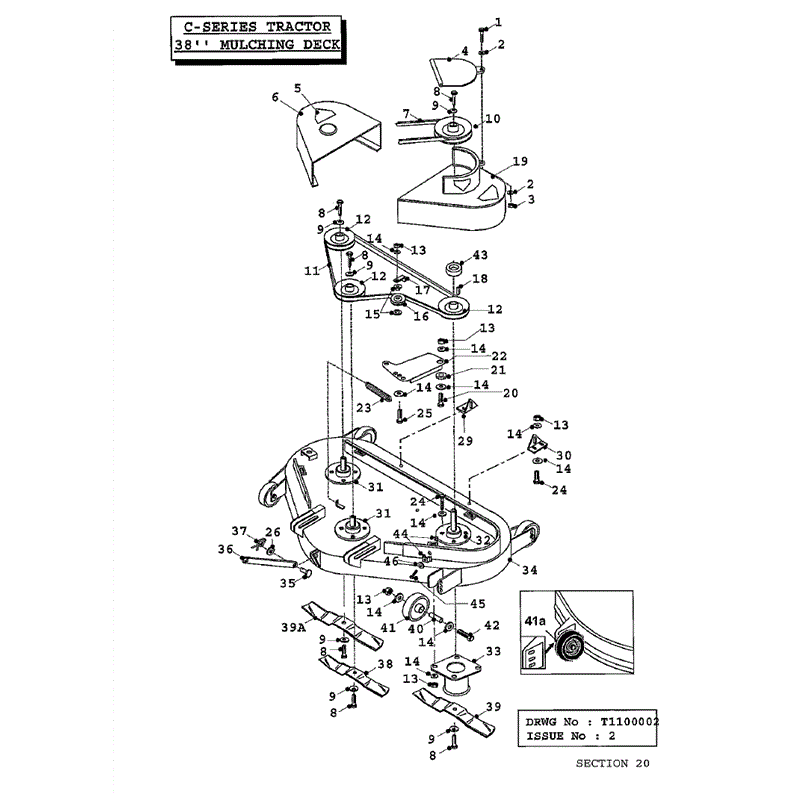 Countax C Series MK 1-2 Before 2000 Lawn Tractor  (Before 2000) Parts Diagram, 38 Mulching Dk covered 98 Model