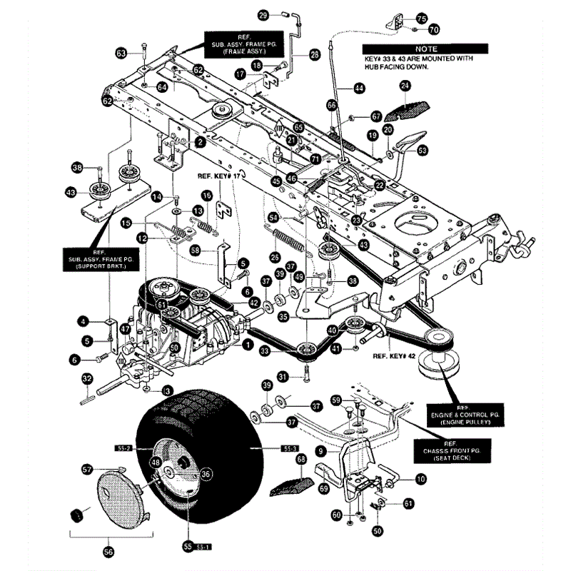 Hayter 19/40 (146R001001-146R099999) Parts Diagram, Motion Drive Assembly