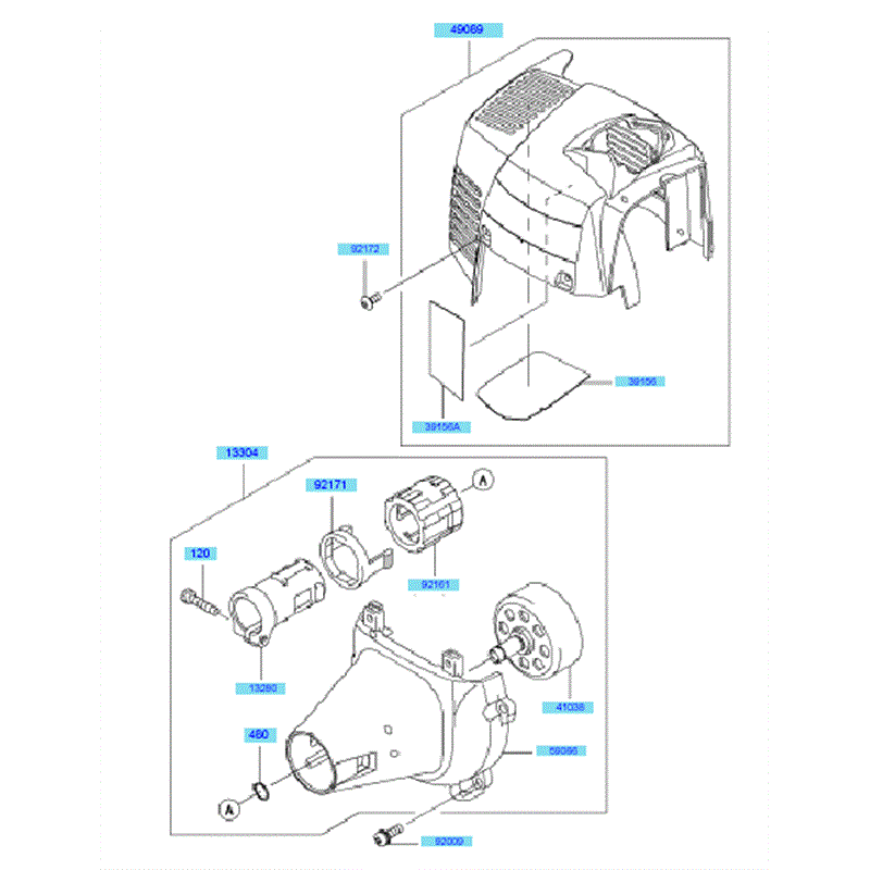 Kawasaki KCL525A (HK525A-BS50) Parts Diagram, Clutch Housing & Covers