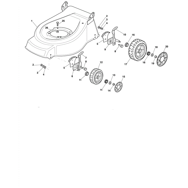Mountfield 421HP Petrol Rotary Mower (2009) Parts Diagram, Page 1