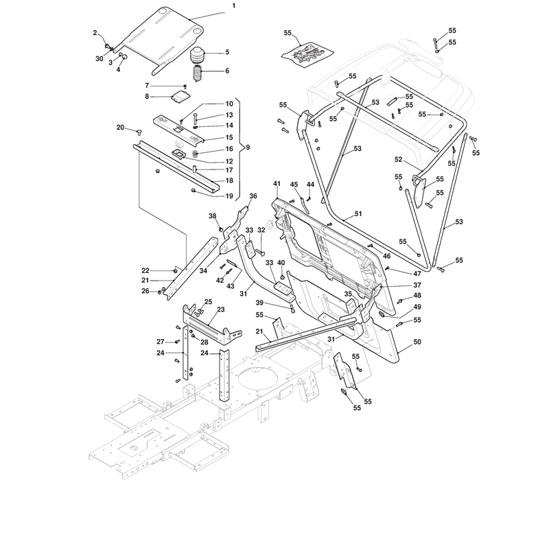 Mountfield 827H Ride-on (2T0075283-M13 [2013]) Parts Diagram, Frame