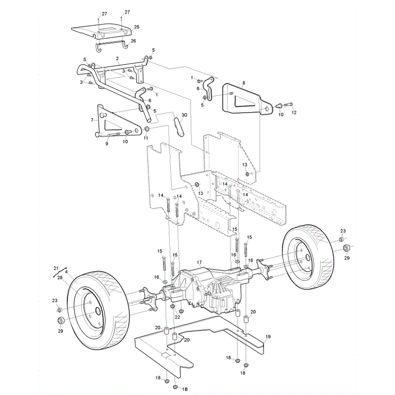 Hayter 18/42 (ST42) (151A001001-151A099999) Parts Diagram, Rear Axle & Rear Frame