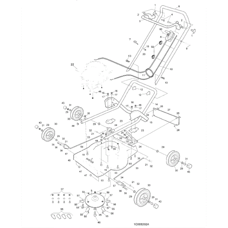 Hayterette Lawnmower (005E270000001-005E290999999) Parts Diagram, Page 1