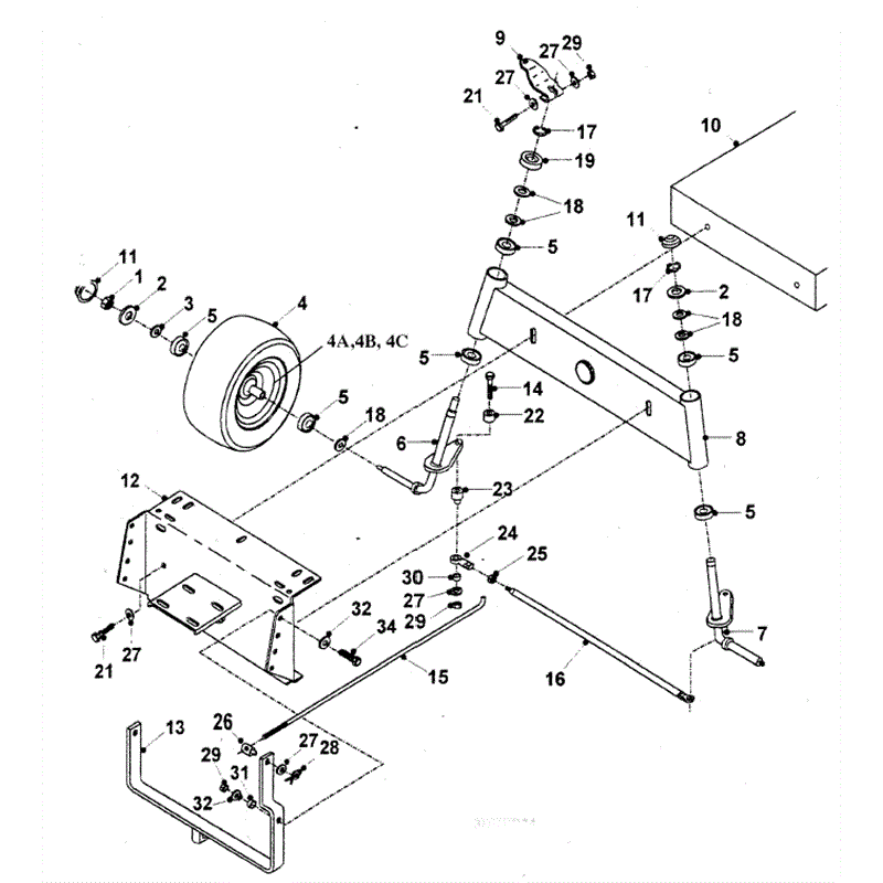 Hayter 15/38 (155N) Parts Diagram, Front Axle Assembly