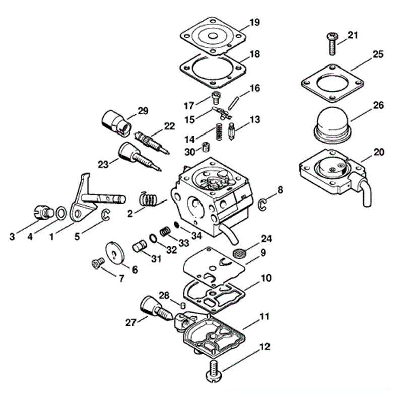 Stihl FS 45 Brushcutter (FS45C) Parts Diagram, Carburetor C1QS71