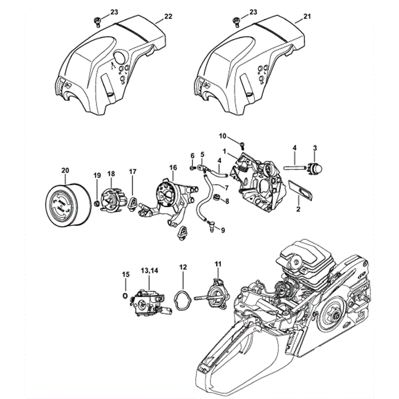Stihl MS 231 Chainsaw (MS231 Z) Parts Diagram, Air Baffle