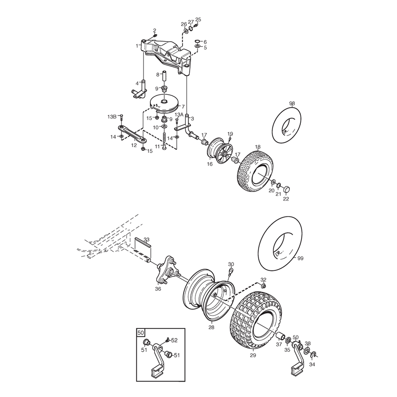Stiga VILLA 12 (13-2725-15 [2014]) Parts Diagram, Wheels_0