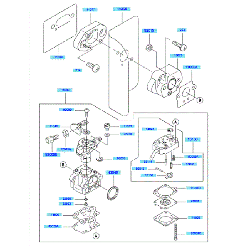 Kawasaki KRB400A (HA400A-BS50) Parts Diagram, Carburetor