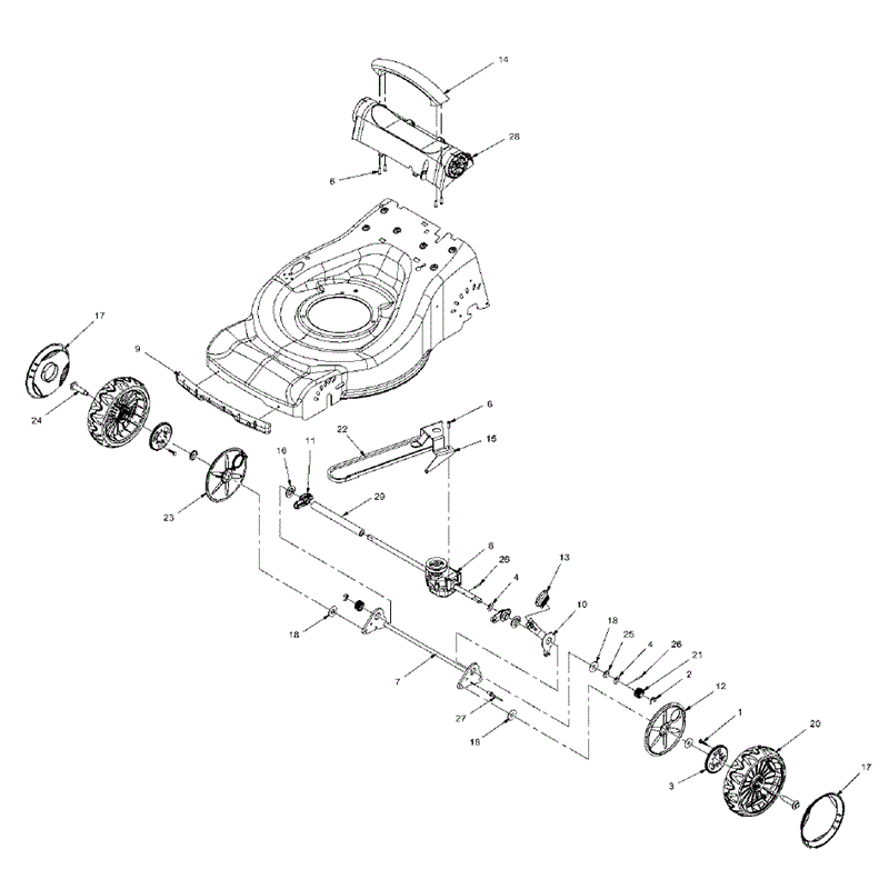 Hayter R48 Recycling (447) (447E280000001 - 447E290999999) Parts Diagram, Drive Assembly