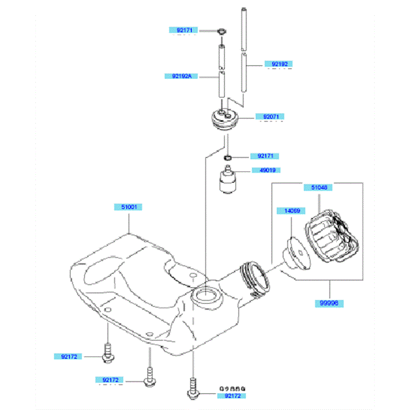 Kawasaki KCS525A (HK525B-BS50) Parts Diagram, Fuel Tank & Fuel Valve