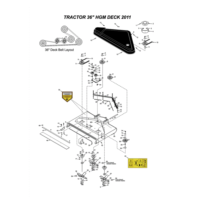 Westwood 36" High Grass Mulch Deck (HGM) 2011-2014 (FROM 2011) Parts Diagram, Page 1