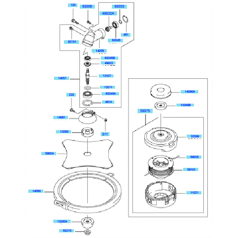 Kawasaki KBH27A  (HA027F-AS50) Parts Diagram, Case	 Cutter