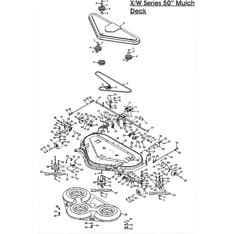 Countax X Series Rider 2009 (2009) Parts Diagram, 50 inch mulch deck