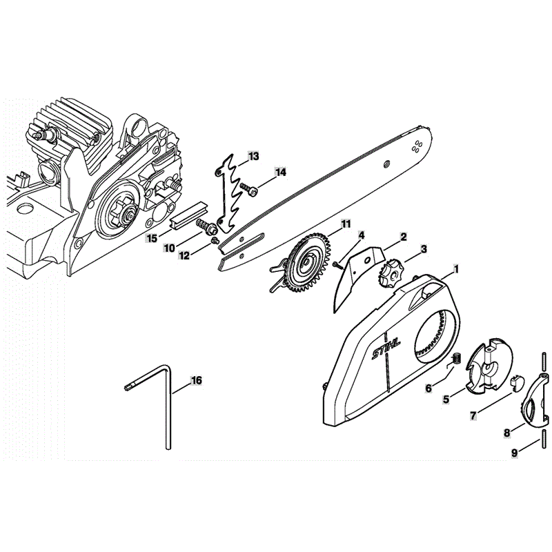 Stihl MS 250 Chainsaw (MS250 C) Parts Diagram, Quick Chain Tensioner