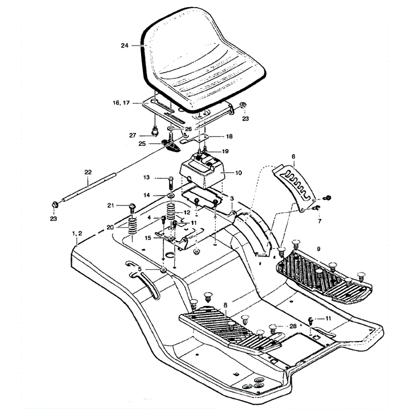 Hayter 12/40 (140P001001-140P099999) Parts Diagram, Rear Chassis Assembly 2