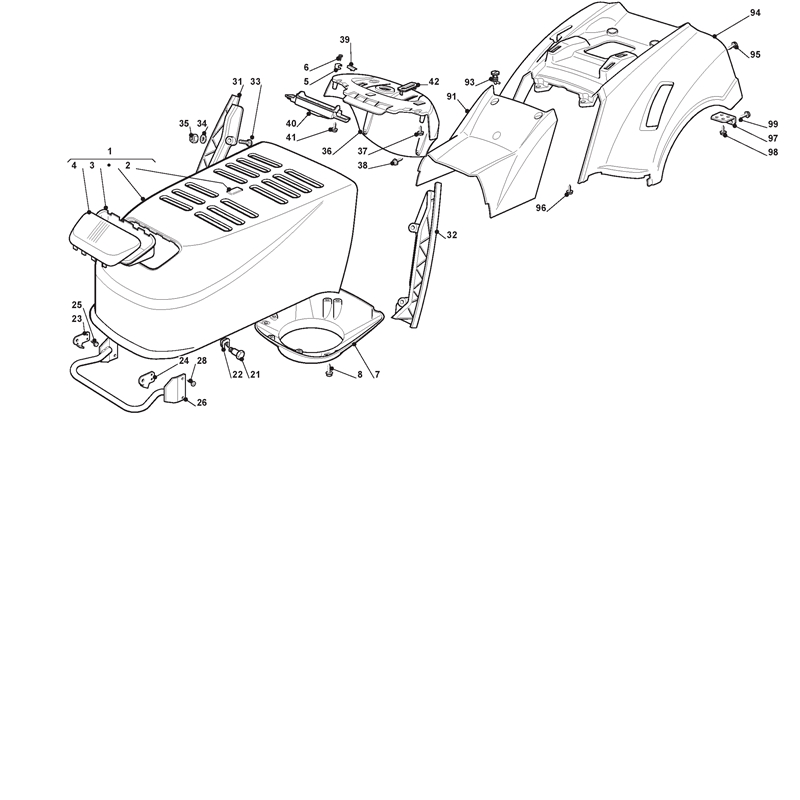 Mountfield 1435E Lawn Tractor (299954323-MO7 [2007]) Parts Diagram, Body Work