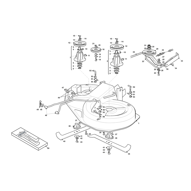 Mountfield 1736H Twin Lawn Tractor (2T0785483-M22 [2022-2023]) Parts Diagram, Cutting Plate