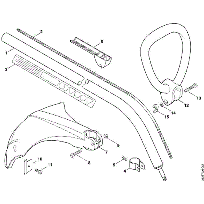 Stihl FS 45 Brushcutter (FS45) Parts Diagram, F-Drive tube FS 45, Wrap around handle