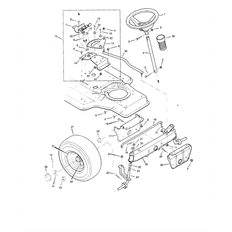 Hayter 12/30 (143S001001-143S099999) Parts Diagram, Steering