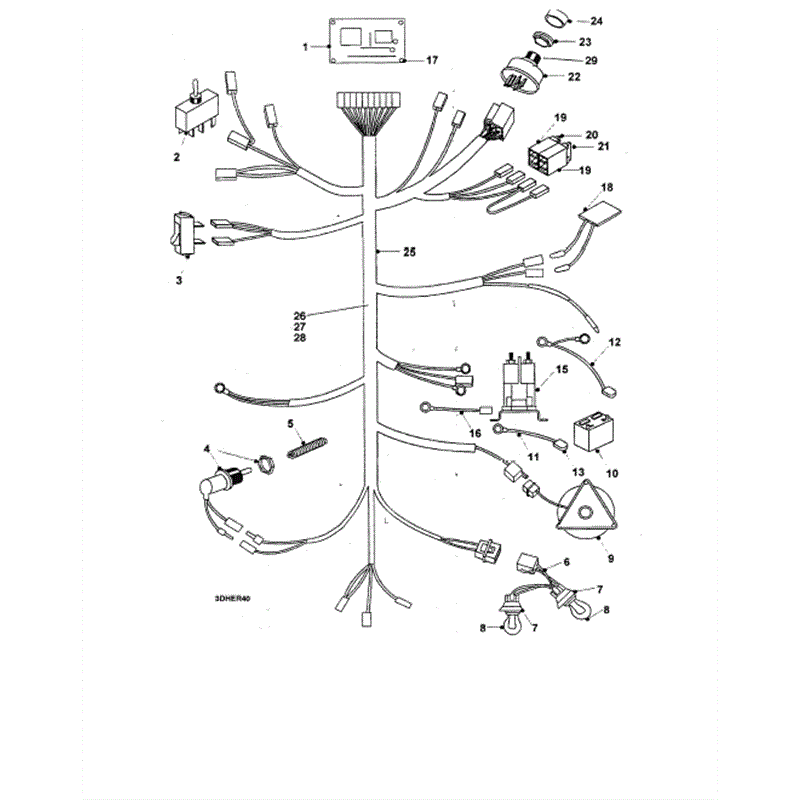 Hayter 18/42 (ST42) (HY1842) Parts Diagram, Wiring Loom