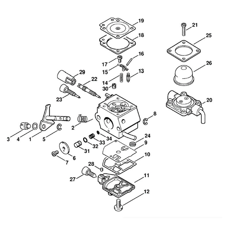 Stihl FS 45 Brushcutter (FS45-Z) Parts Diagram, Carburetor C1QS66