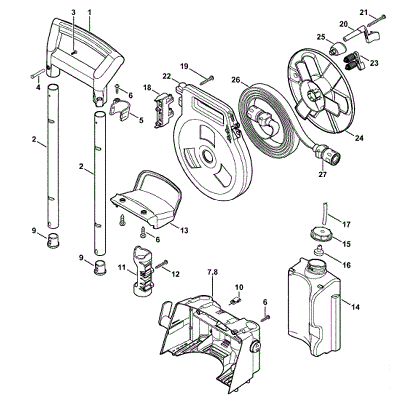 Stihl RE 143 Pressure Washer (RE 143) Parts Diagram, Handle Frame